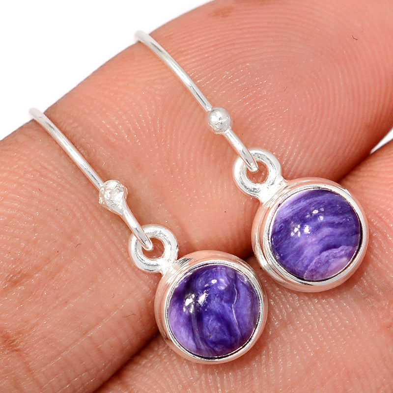 1" Charoite Earrings - CROE1166