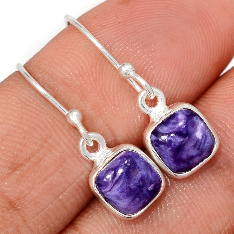 1" Charoite Earrings - CROE1180