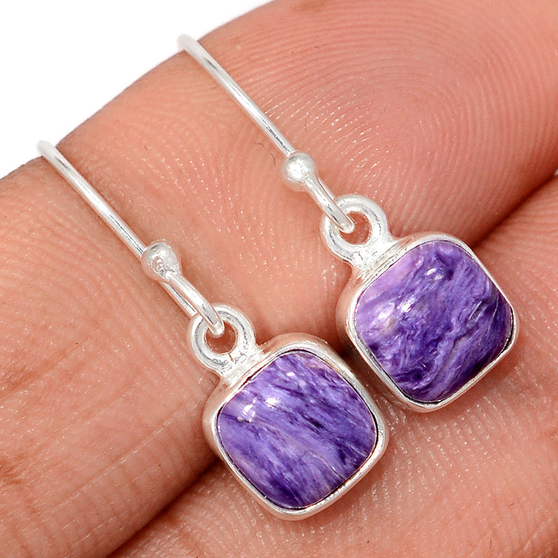 1" Charoite Earrings - CROE1187