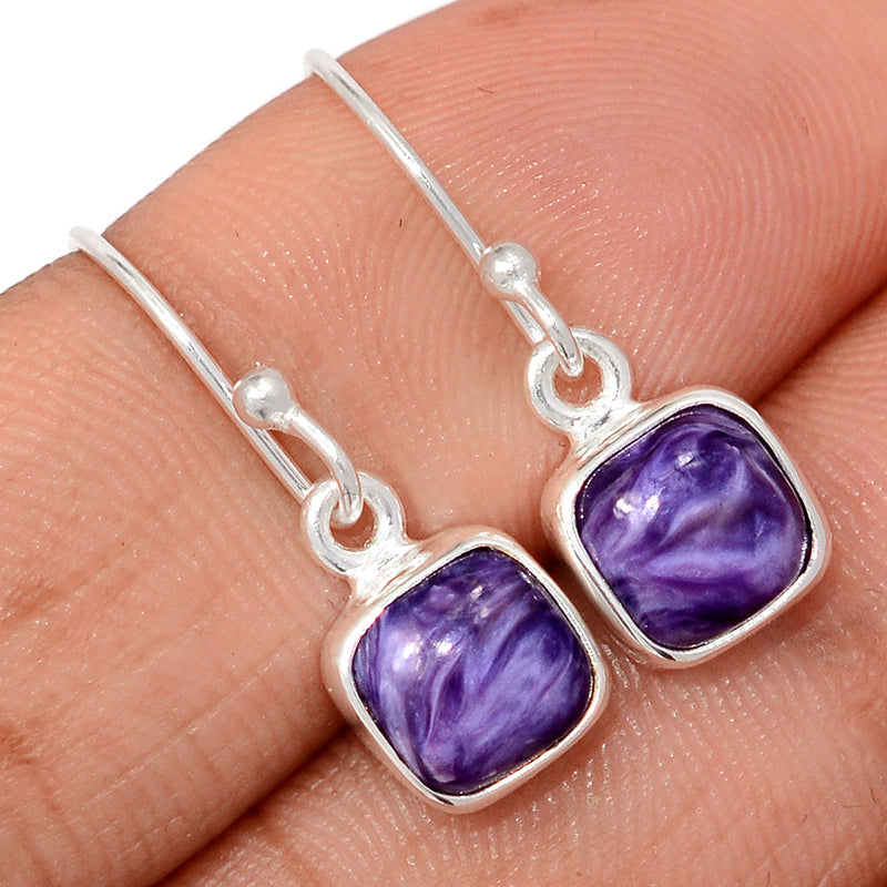 1" Charoite Earrings - CROE1191