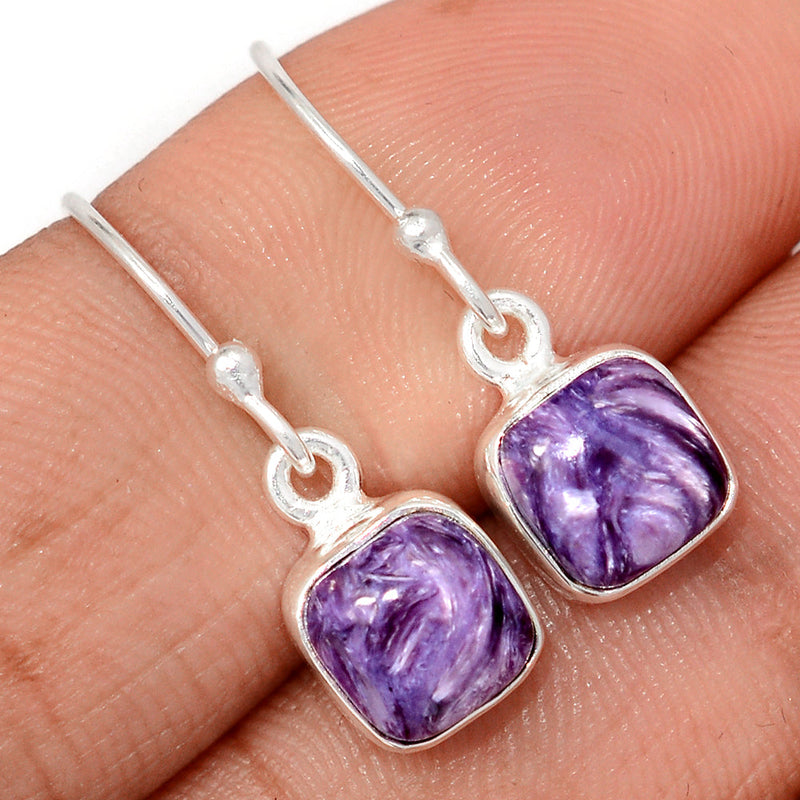 1" Charoite Earrings - CROE1193