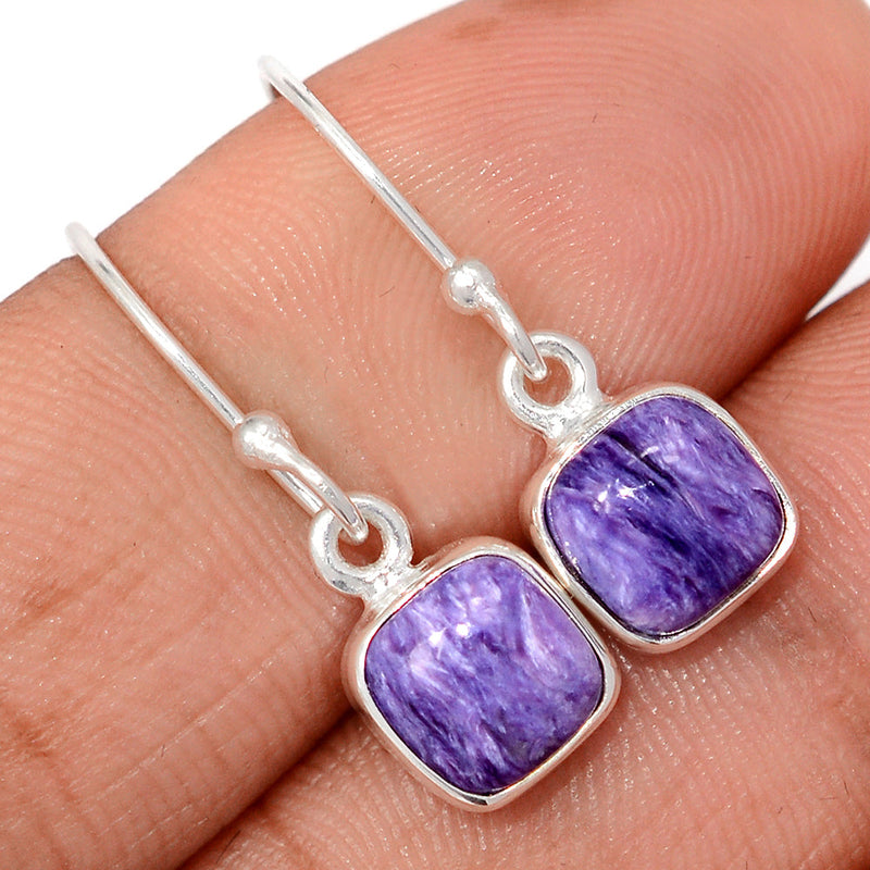 1" Charoite Earrings - CROE1197