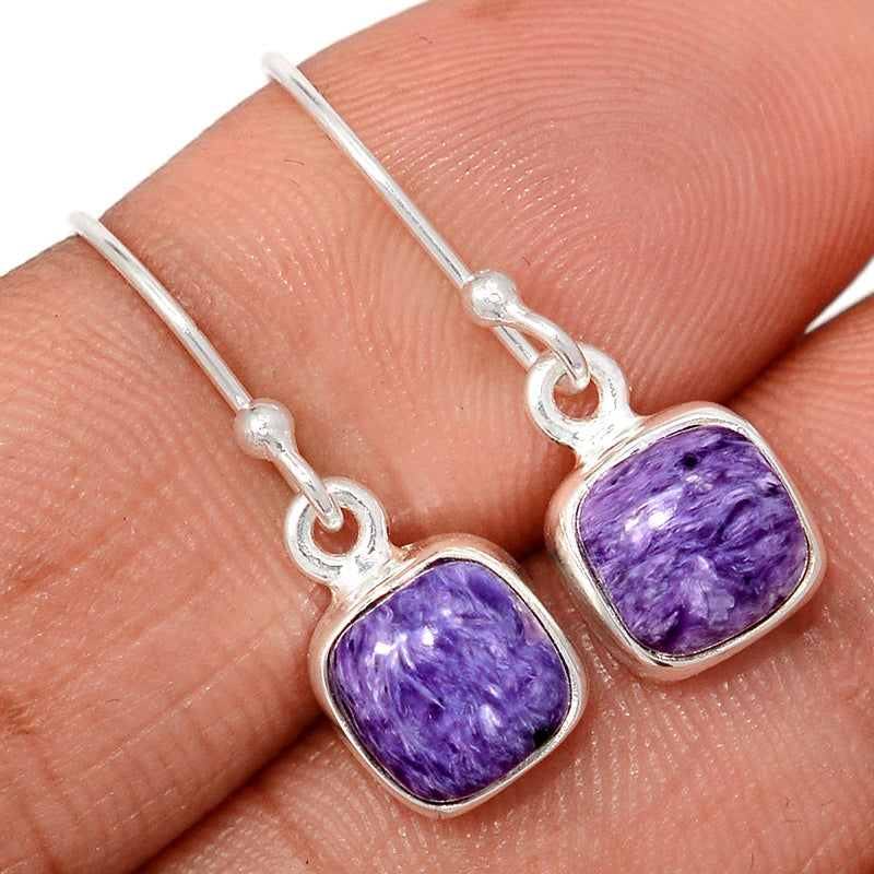 1" Charoite Earrings - CROE1198