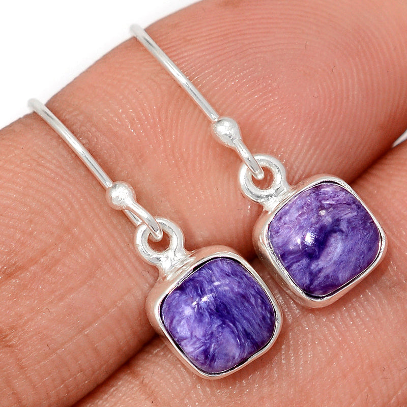1" Charoite Earrings - CROE1199