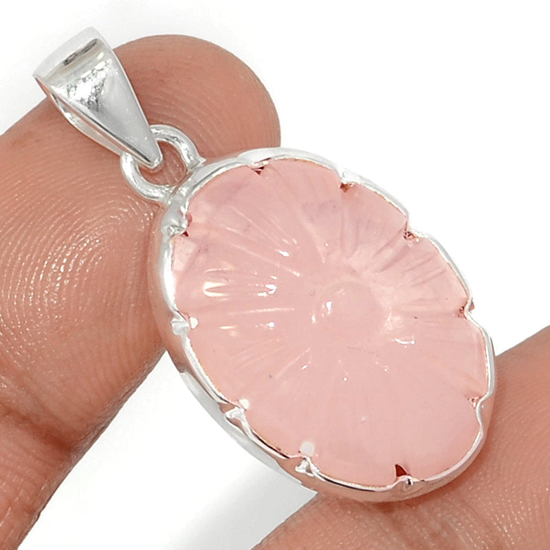 1.5" Carving Rose Quartz Pendants - CRQP102
