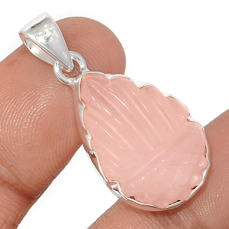 1.3" Carving Rose Quartz Pendants - CRQP105