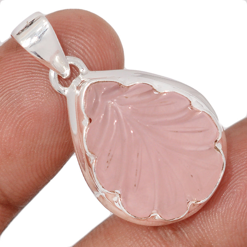 1.3" Carving Rose Quartz Pendants - CRQP115