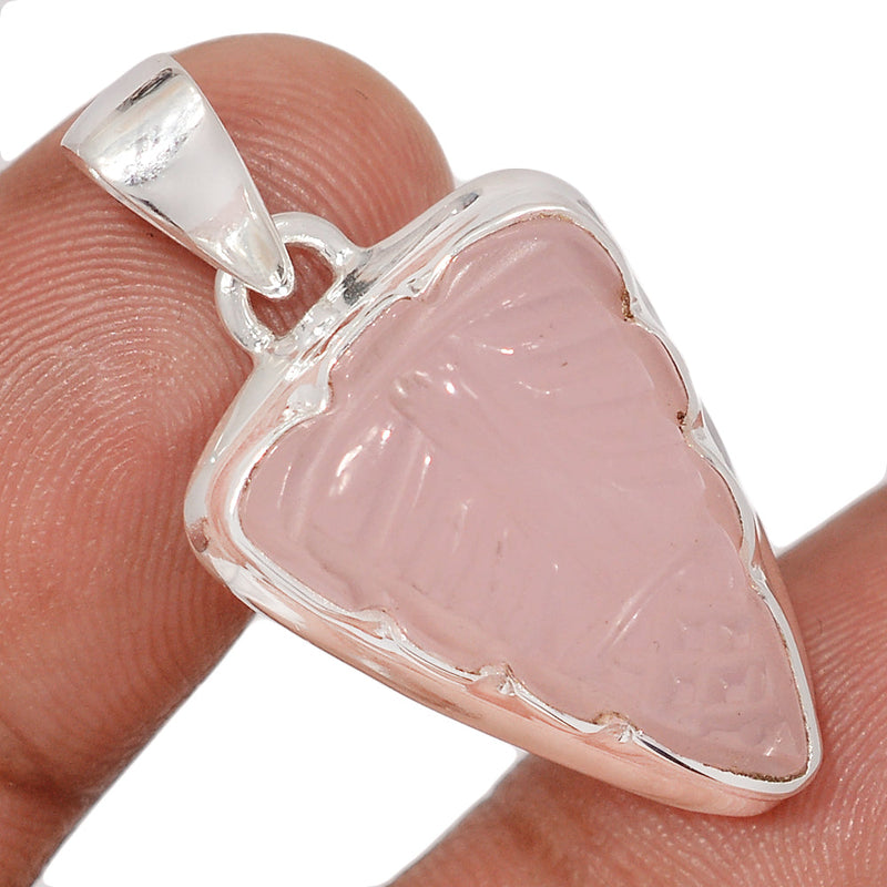 1.3" Carving Rose Quartz Pendants - CRQP120