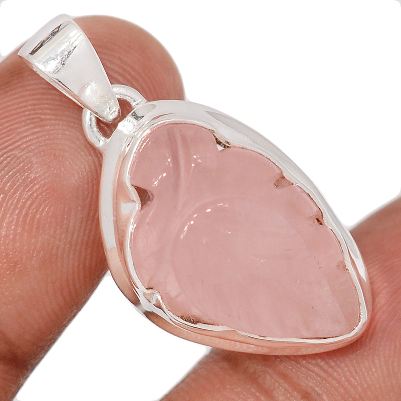 1.3" Carving Rose Quartz Pendants - CRQP121