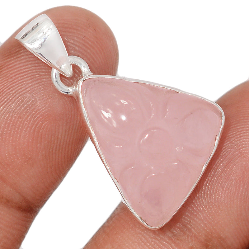 1.2" Carving Rose Quartz Pendants - CRQP122