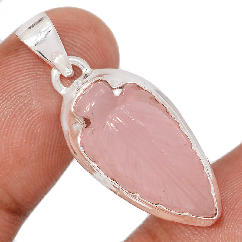 1.3" Carving Rose Quartz Pendants - CRQP123