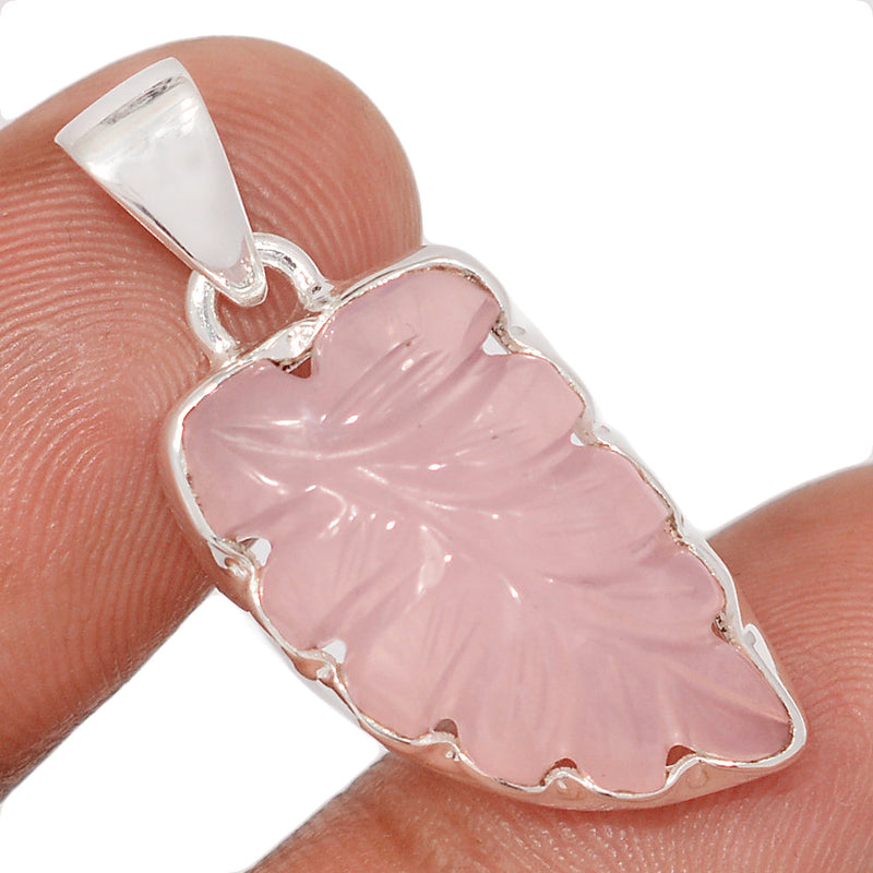 1.2" Carving Rose Quartz Pendants - CRQP124