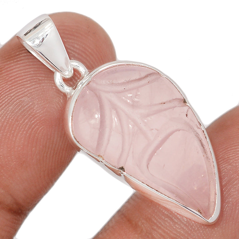 1.3" Carving Rose Quartz Pendants - CRQP126