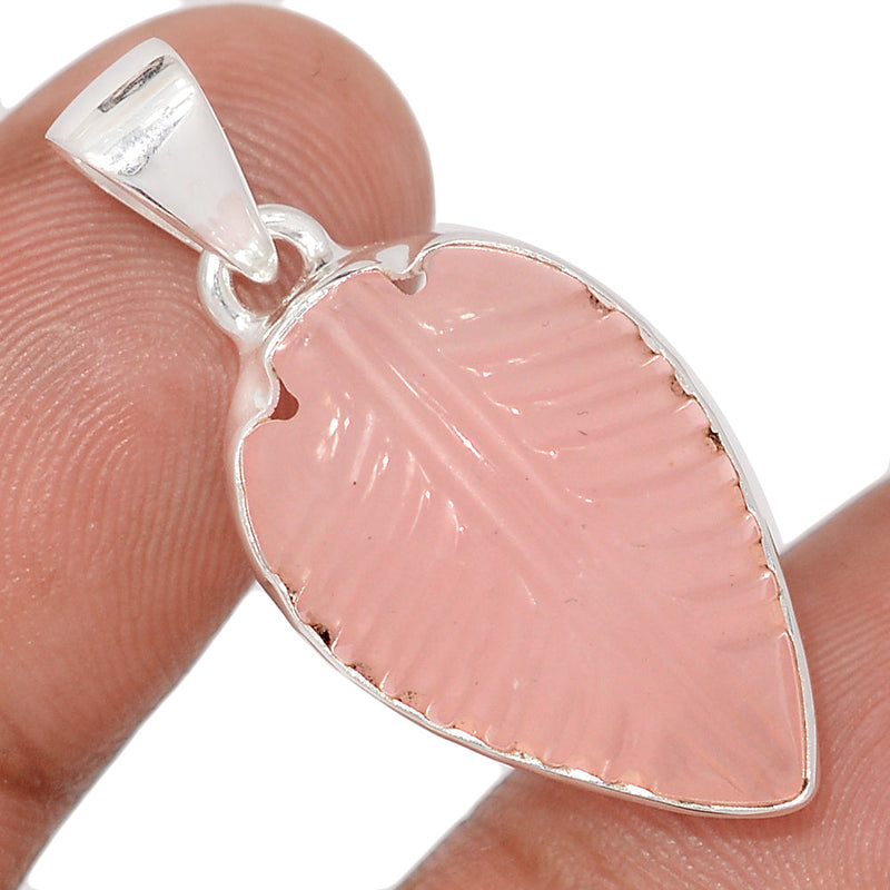 1.3" Carving Rose Quartz Pendants - CRQP128