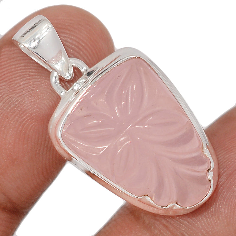 1.2" Carving Rose Quartz Pendants - CRQP129