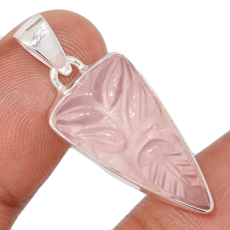 1.3" Carving Rose Quartz Pendants - CRQP130