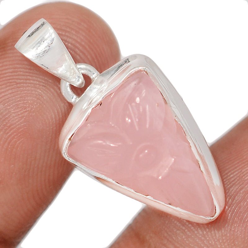 1.1" Carving Rose Quartz Pendants - CRQP133