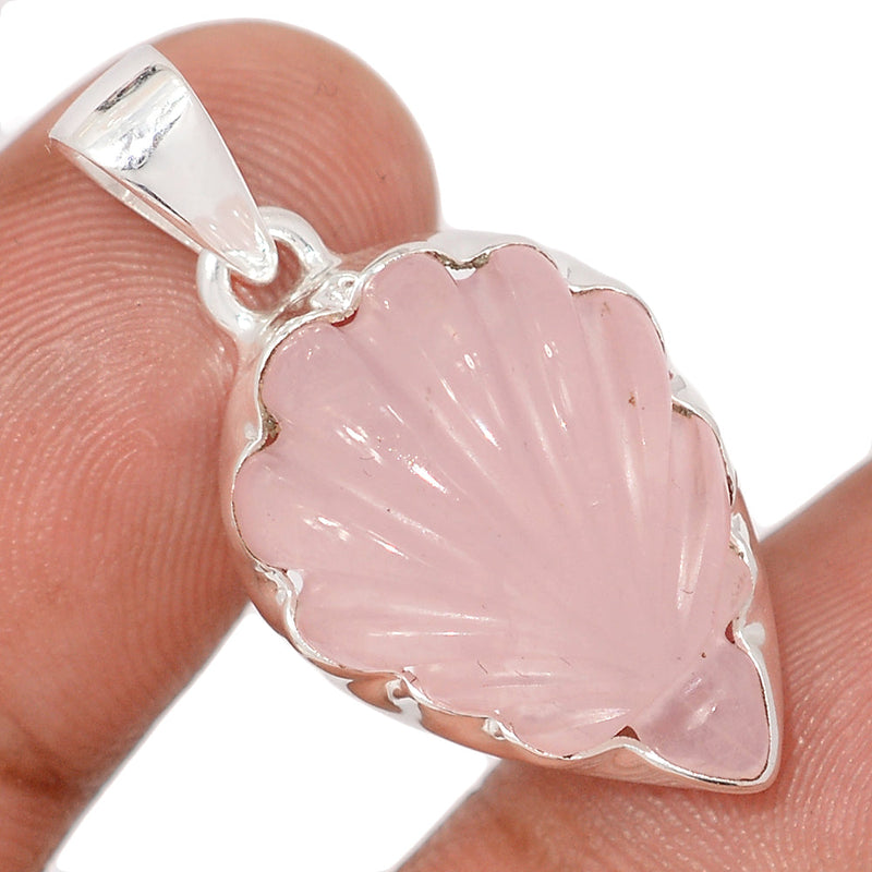 1.3" Carving Rose Quartz Pendants - CRQP134
