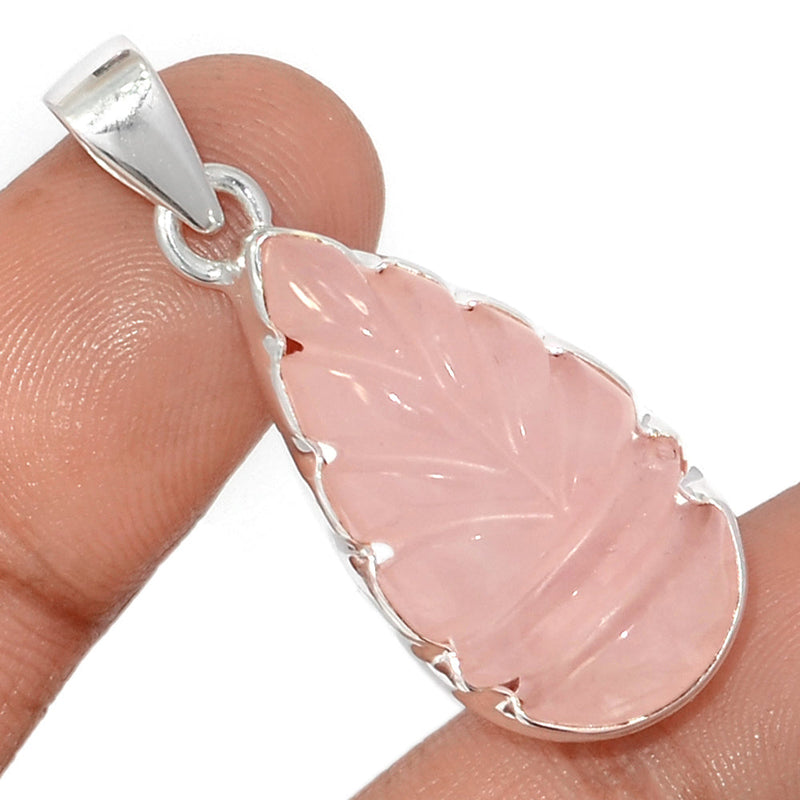 1.6" Carving Rose Quartz Pendants - CRQP99