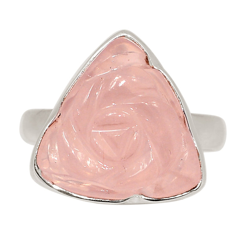Carving Rose Quartz Ring - CRQR104