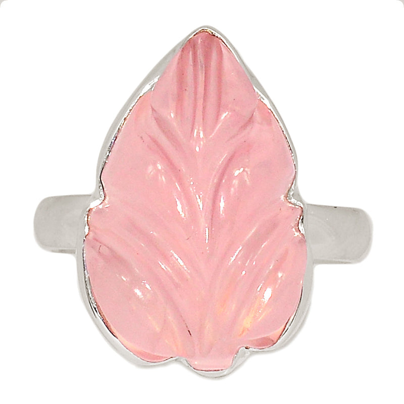 Carving Rose Quartz Ring - CRQR10
