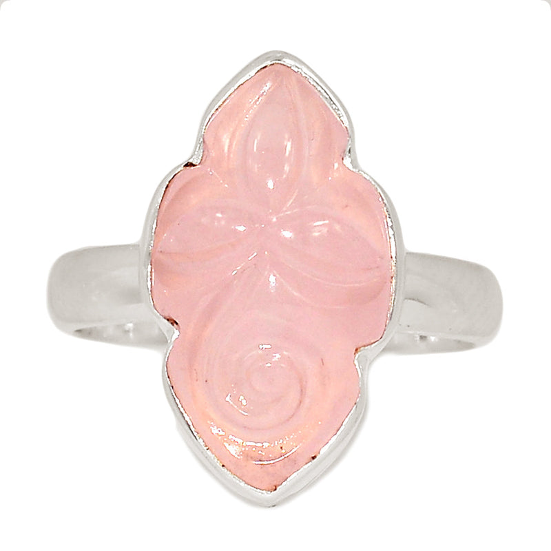 Carving Rose Quartz Ring - CRQR13