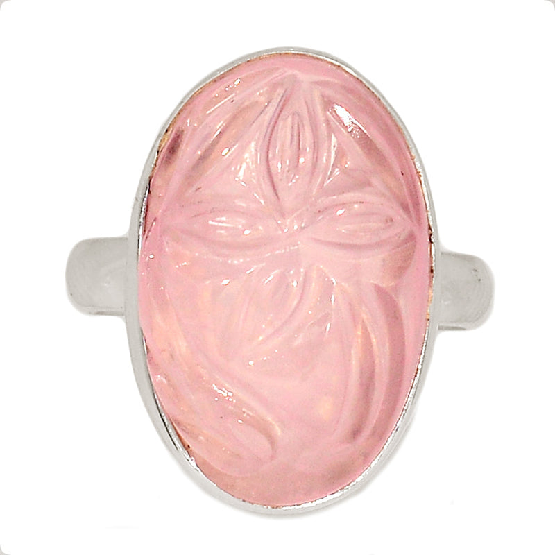 Carving Rose Quartz Ring - CRQR14