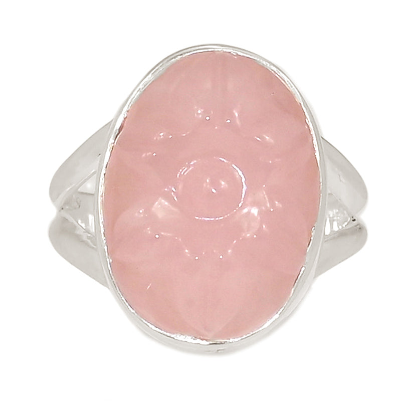 Carving Rose Quartz Ring - CRQR34