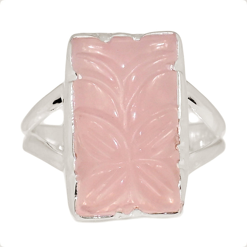 Carving Rose Quartz Ring - CRQR39