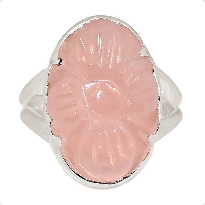 Carving Rose Quartz Ring - CRQR44