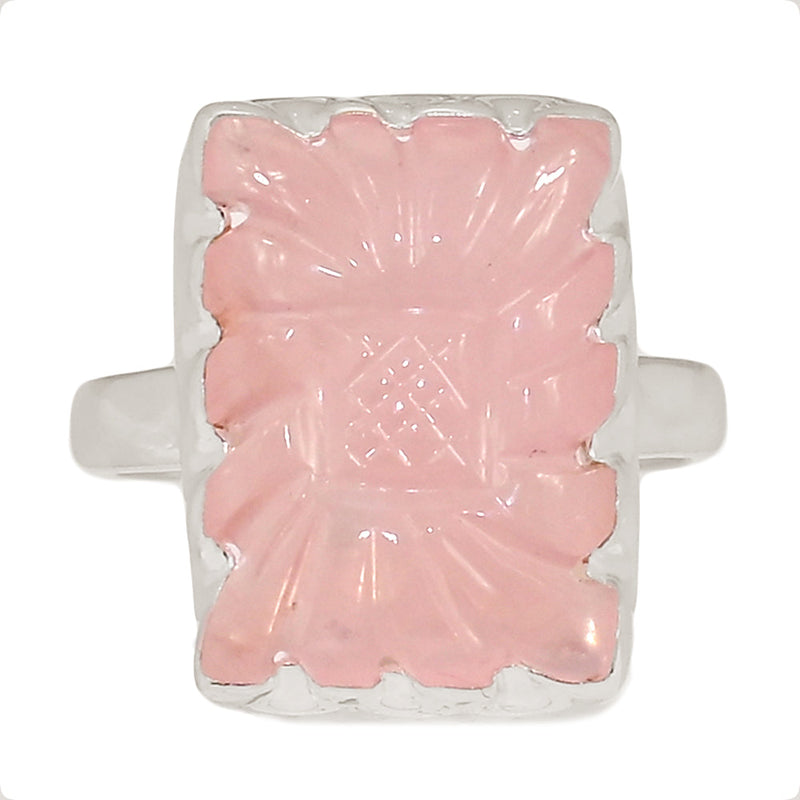 Carving Rose Quartz Ring - CRQR45