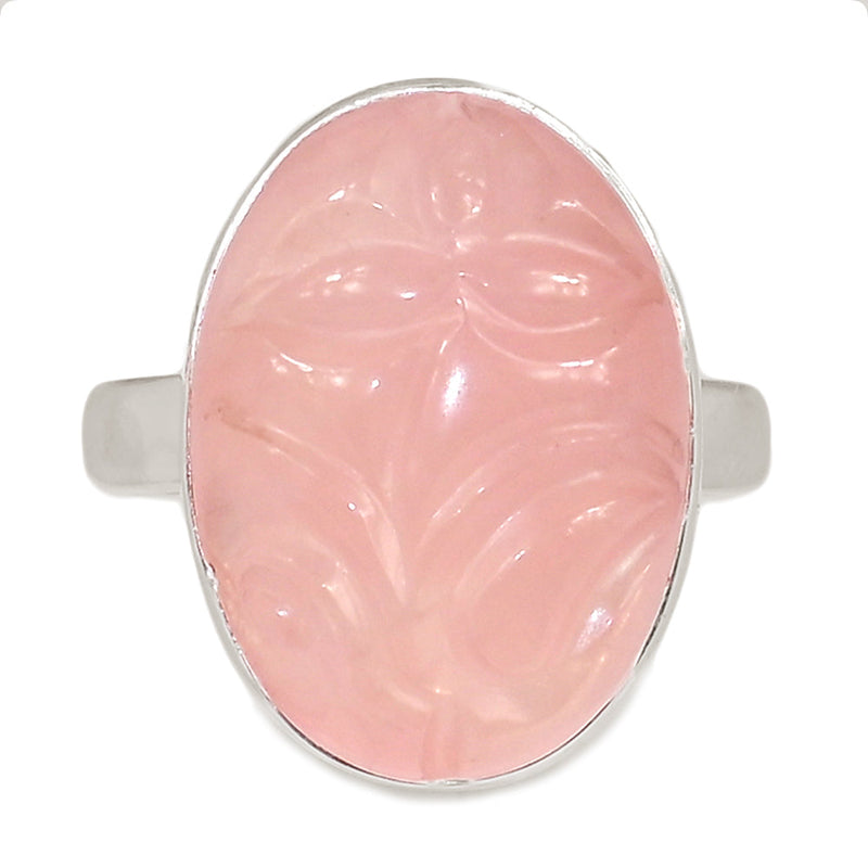 Carving Rose Quartz Ring - CRQR47