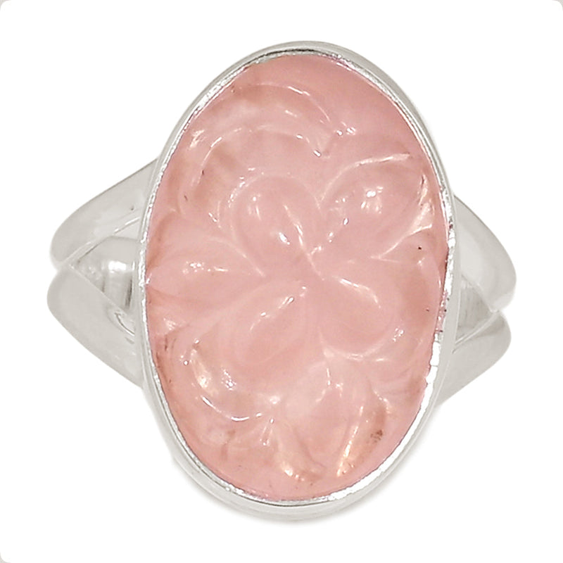 Carving Rose Quartz Ring - CRQR51