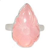 Carving Rose Quartz Ring - CRQR6