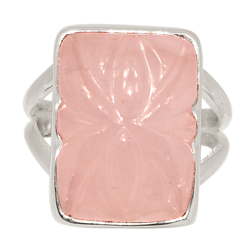 Carving Rose Quartz Ring - CRQR81