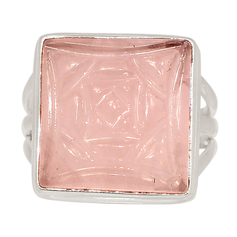 Carving Rose Quartz Ring - CRQR86