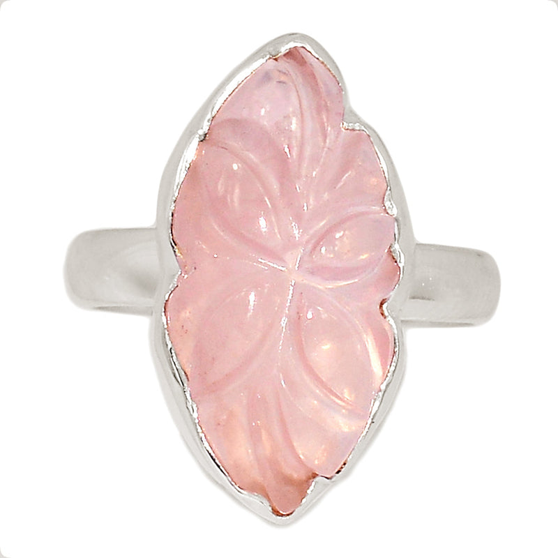 Carving Rose Quartz Ring - CRQR9