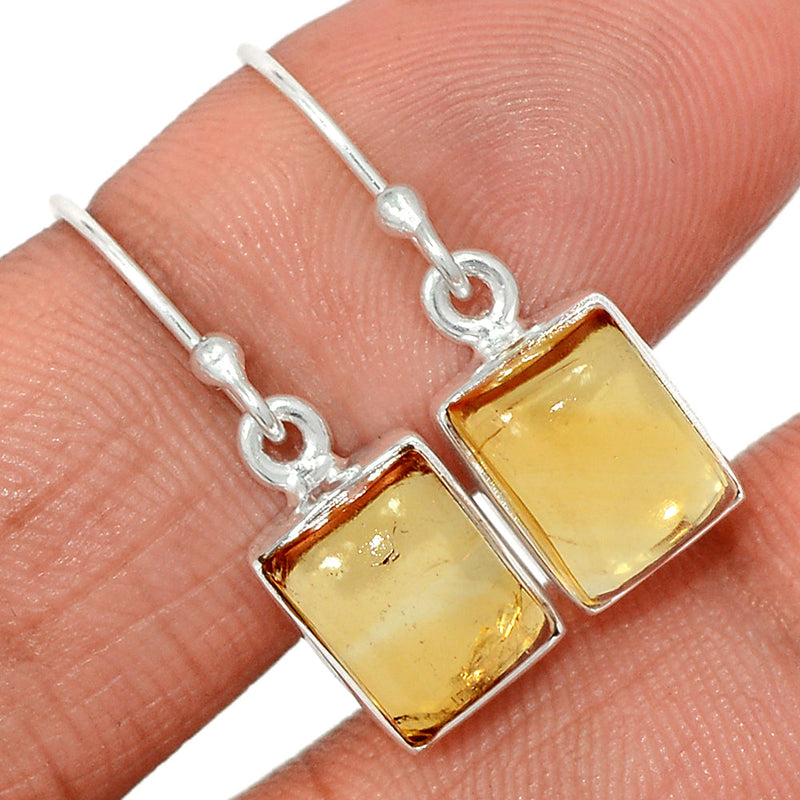 1.1" Citrine Cabochon Earrings - CTCE108