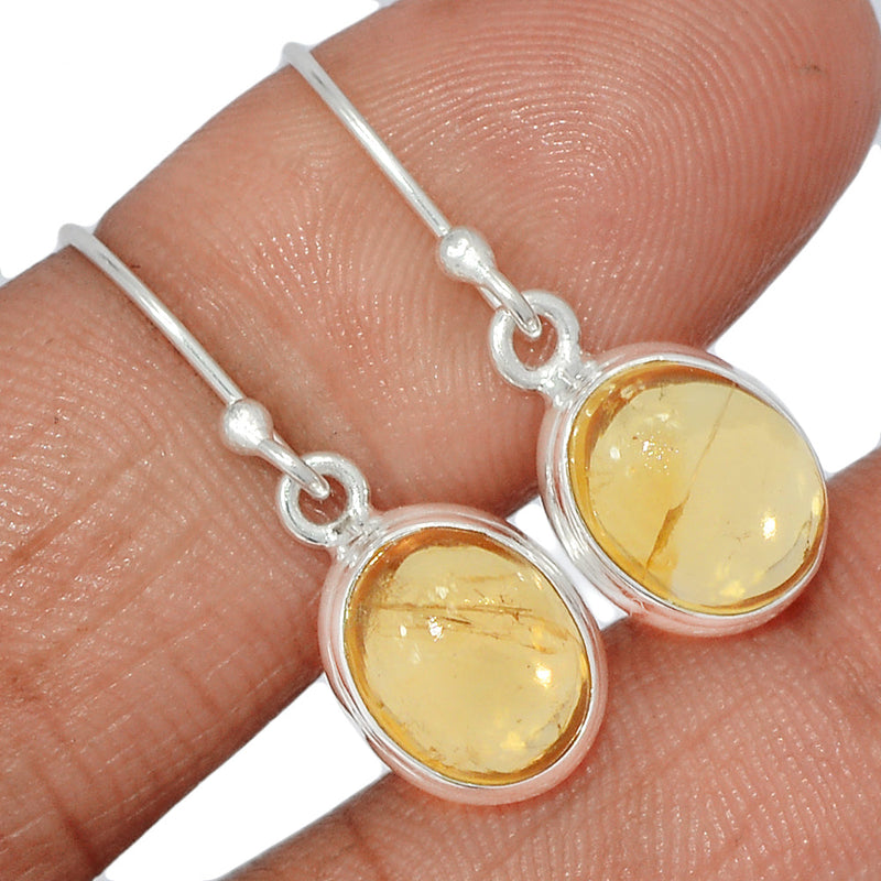 1.1" Citrine Cabochon Earrings - CTCE119