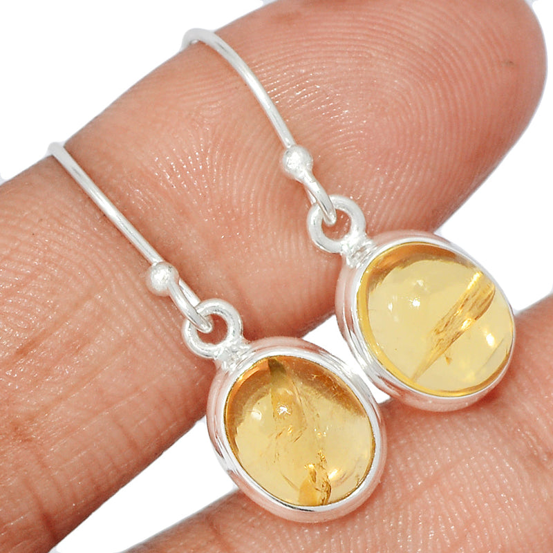 1.1" Citrine Cabochon Earrings - CTCE132