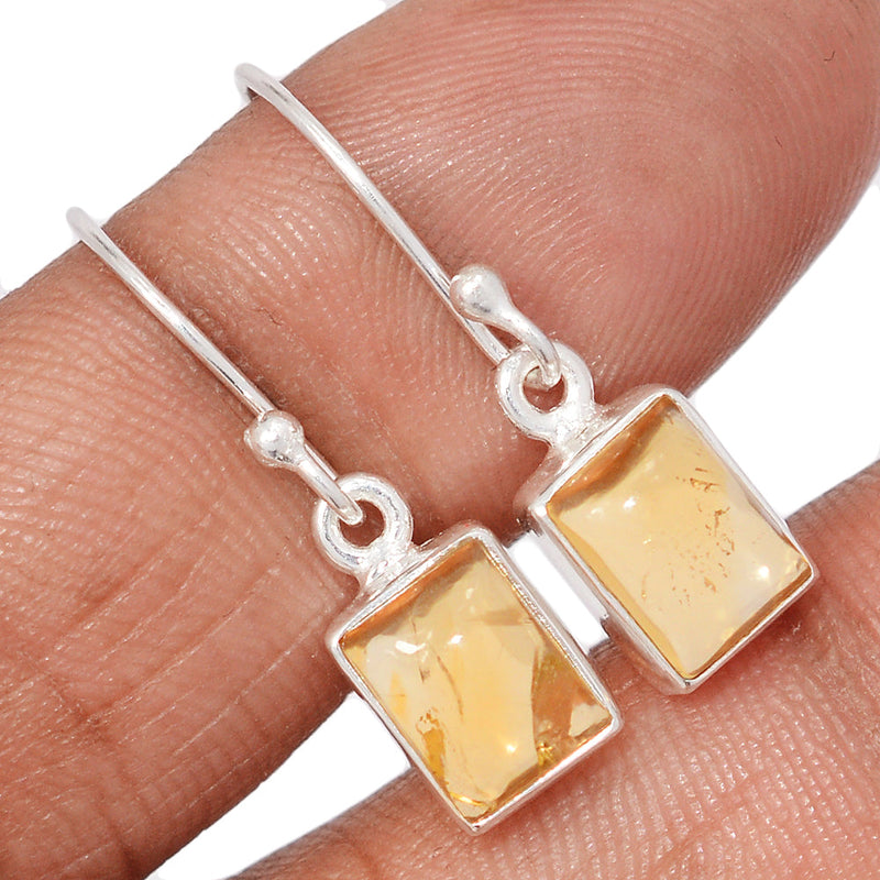 1.1" Citrine Cabochon Earrings - CTCE172