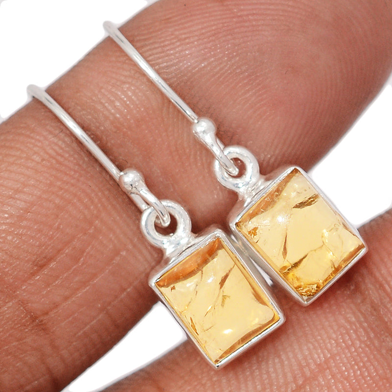 1.1" Citrine Cabochon Earrings - CTCE174