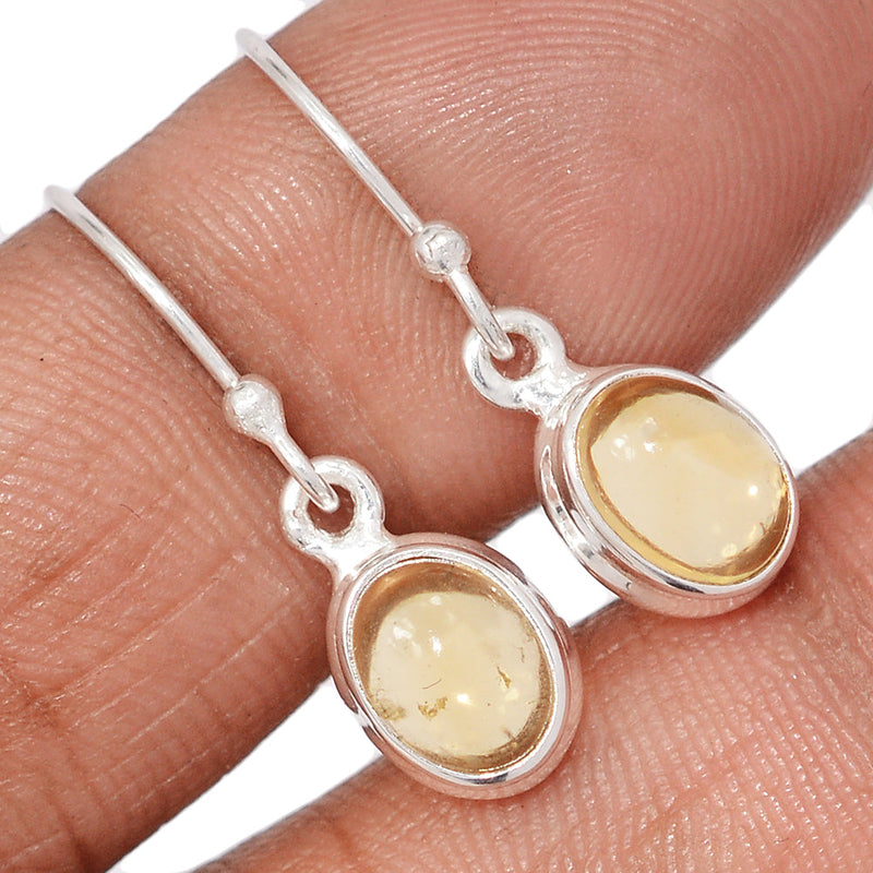 1.1" Citrine Cabochon Earrings - CTCE176