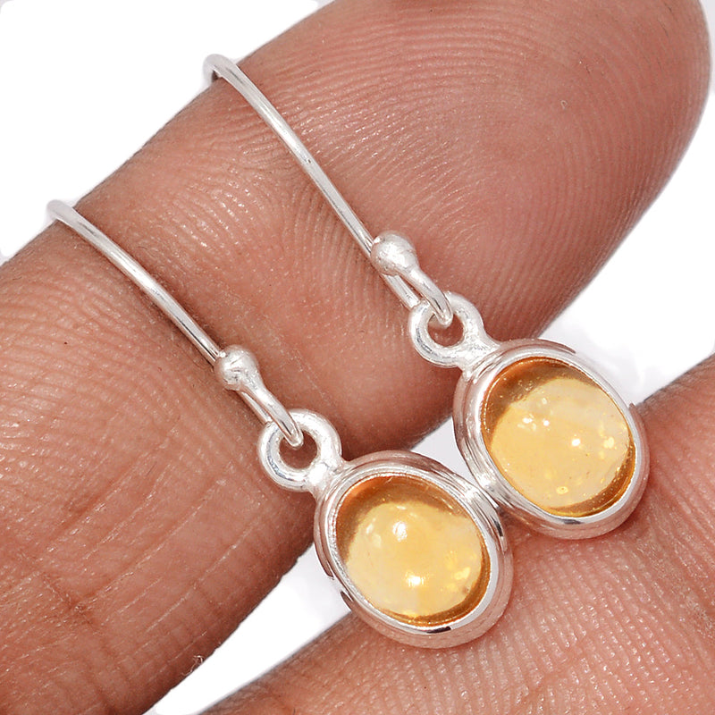 1.1" Citrine Cabochon Earrings - CTCE177