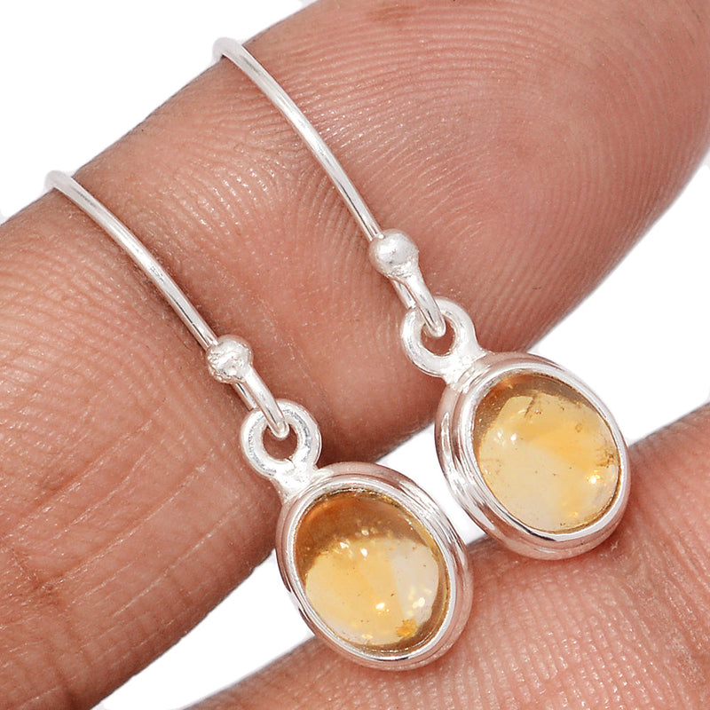1.1" Citrine Cabochon Earrings - CTCE179