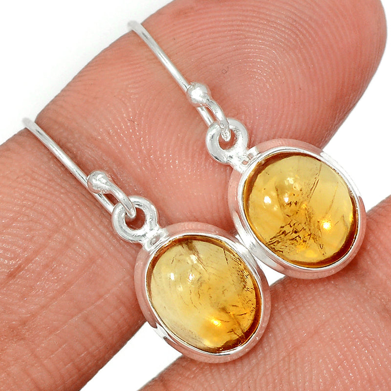 1.1" Citrine Cabochon Earrings - CTCE88
