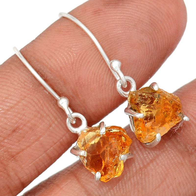 1.1" Claw - Citrine Rough Earrings - CTRE451