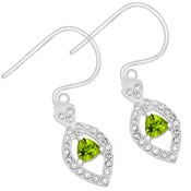 4*4 MM Trillion - Peridot With CZ Earrings - CZE01P