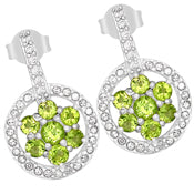 3*3 MM Round - Peridot With CZ Earrings - CZE09P