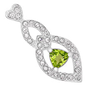 4*4 MM Trillion - Peridot With CZ Pendants - CZP01P